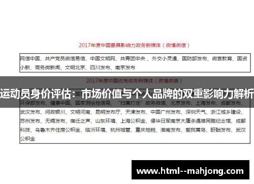 运动员身价评估：市场价值与个人品牌的双重影响力解析